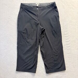 LL Bean Capri Cargo Pants Women Sz 8 Petite Black Outdoor Hiking Gorpcore